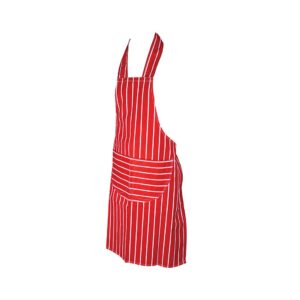 Striped Apron - red